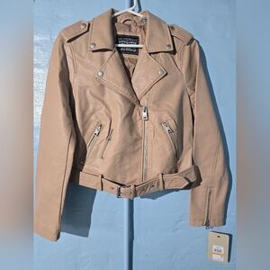 NWT Levi's Women's Tan Leather Jacket Size S